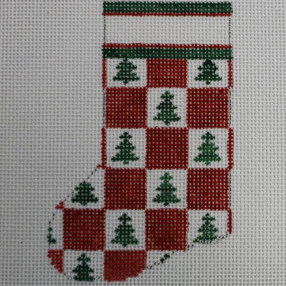 Checkered Tree Mini Sock