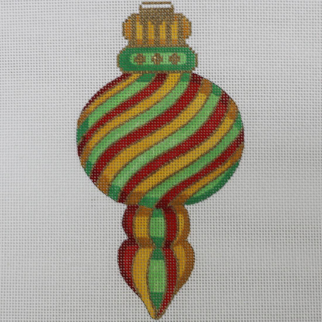 Red/Gold/Green Stripe Ornament