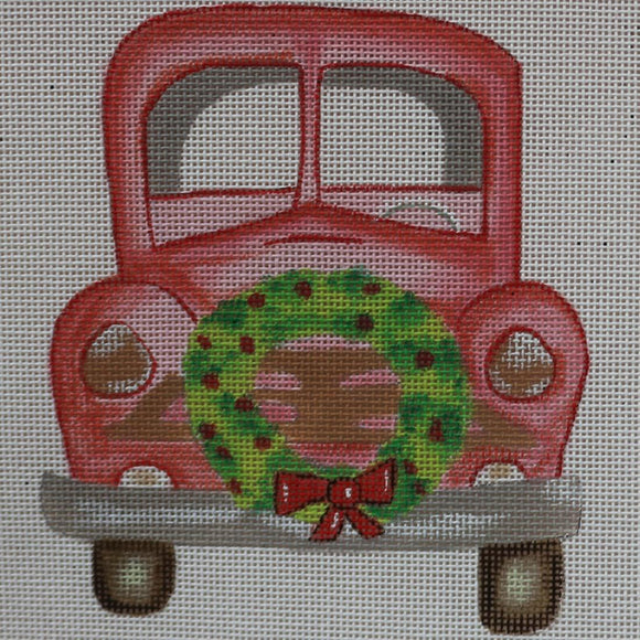 Pink Truck with Wreath