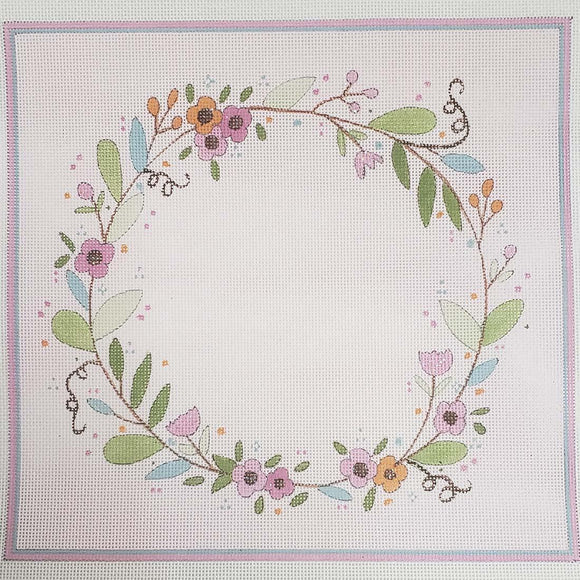Floral Wreath on Pink