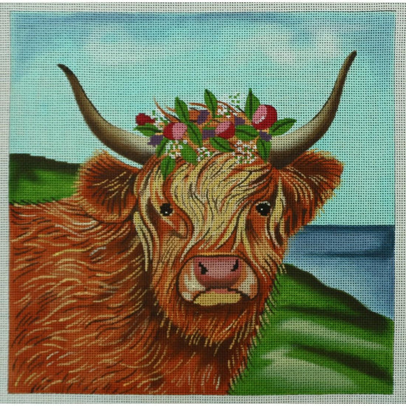 Cow with Flowers