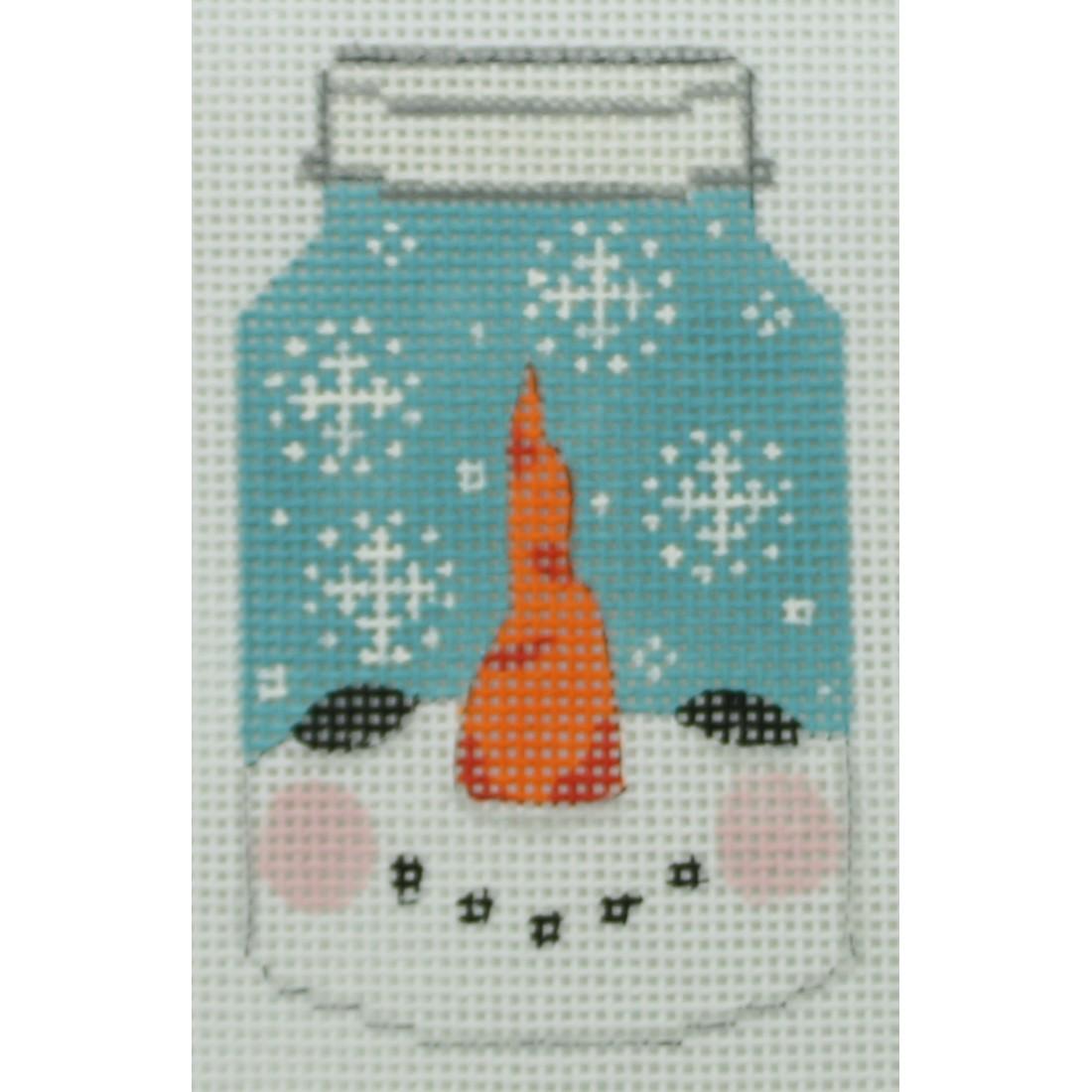 Mason Jar Snowman Face