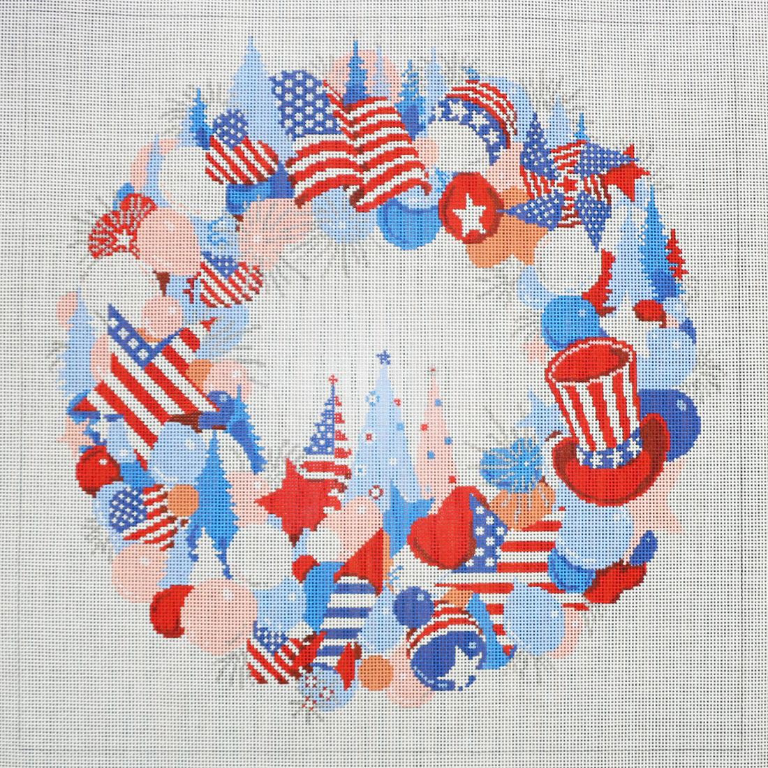 Patriotic Wreath, 18 mesh