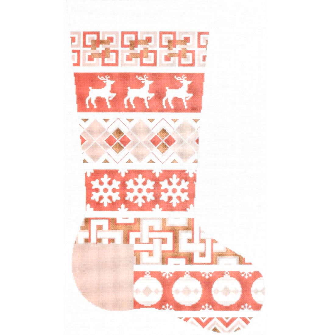 Red, Reindeer/ Snowflakes
