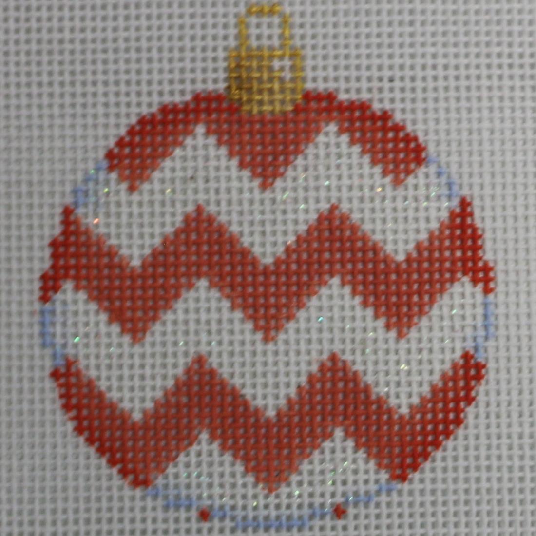 Coral & White Chevron