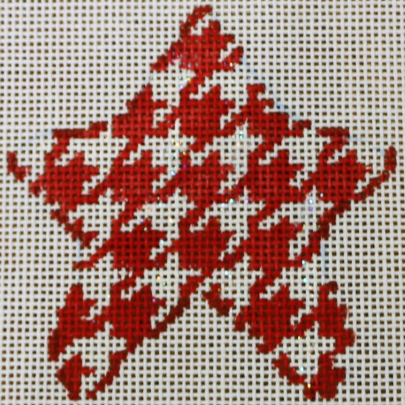 Red/White Houndstooth Star