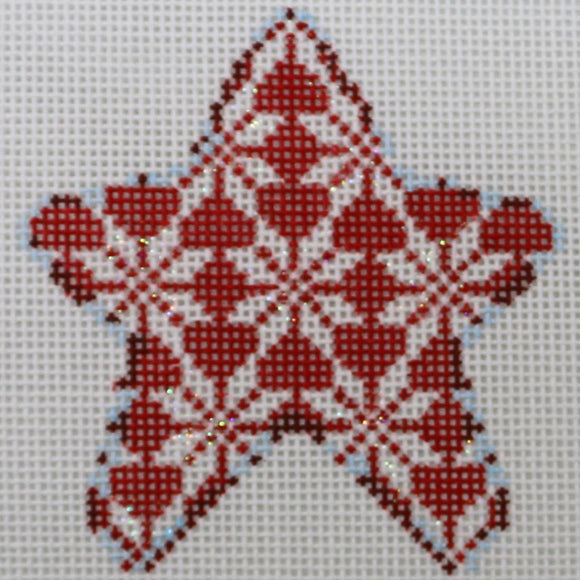 Red Nordic Snowflake Star