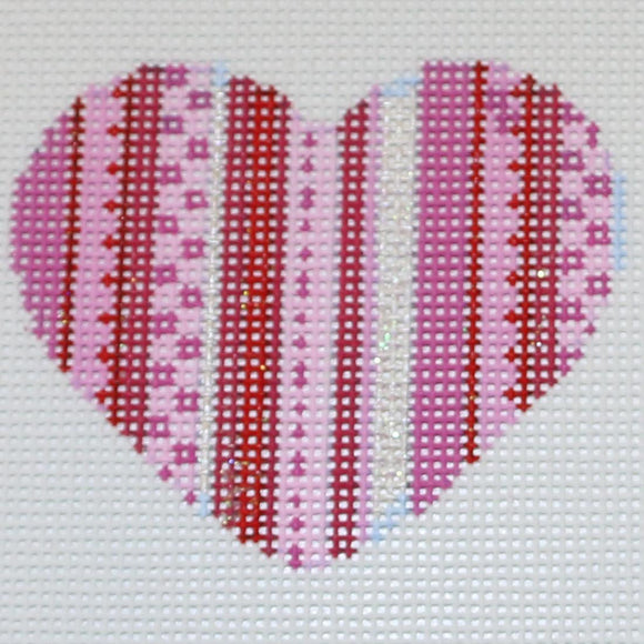Pink Striped Heart