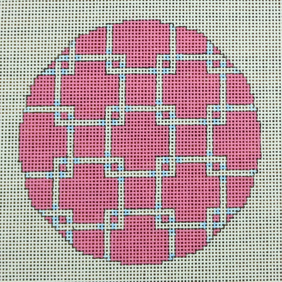 Square Lattice Round/Pink