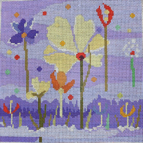 Yellow Floral on Purple
