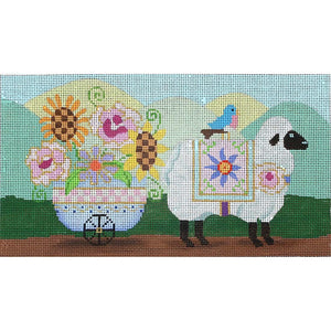 Lamb w/ Cart of Flowers