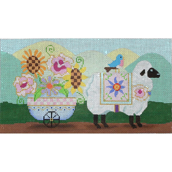 Lamb w/ Cart of Flowers