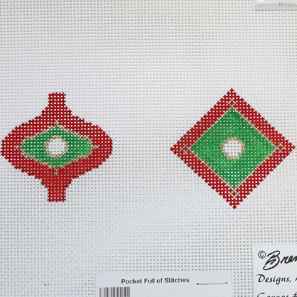 Two Red/Green Ornaments