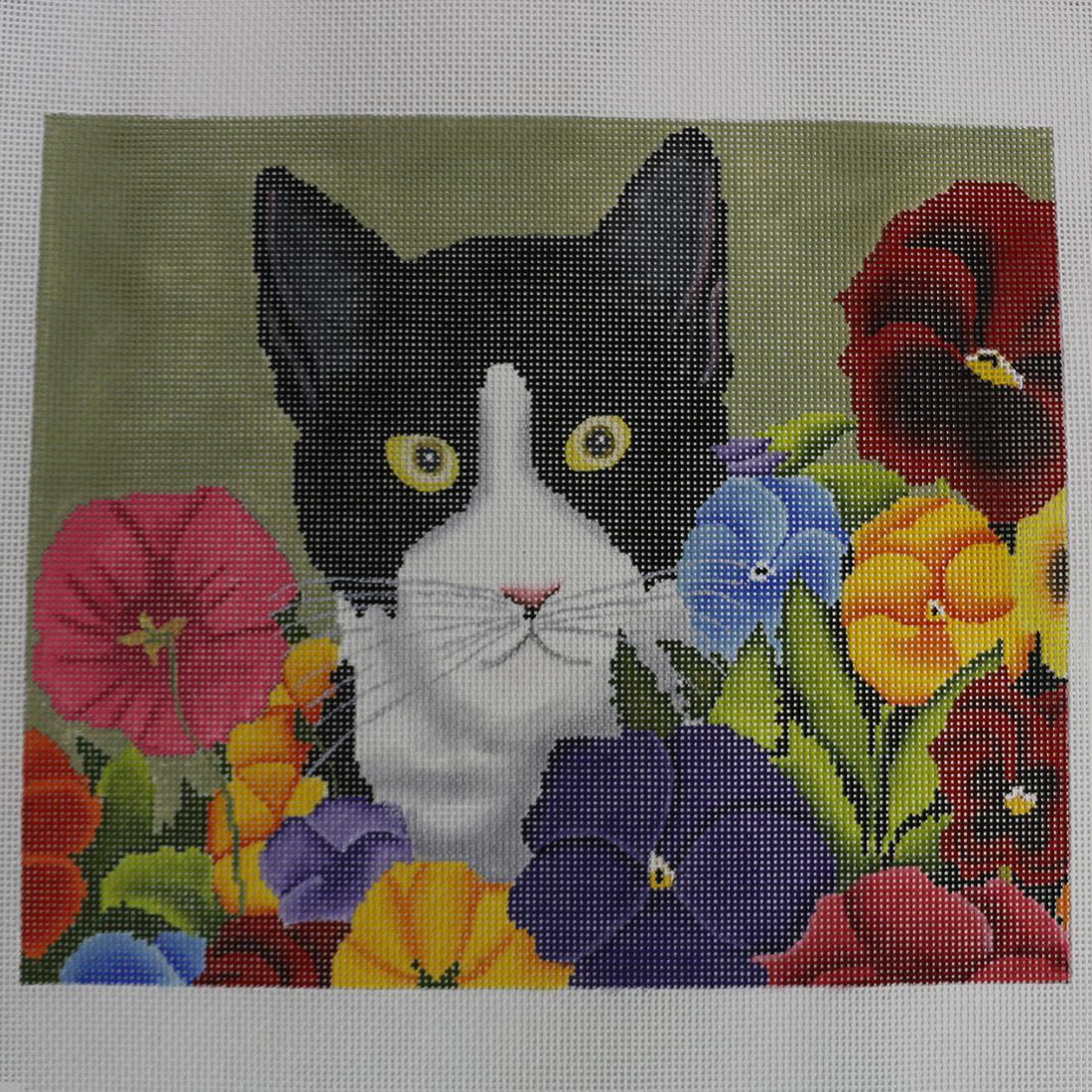 Cat with Flowers