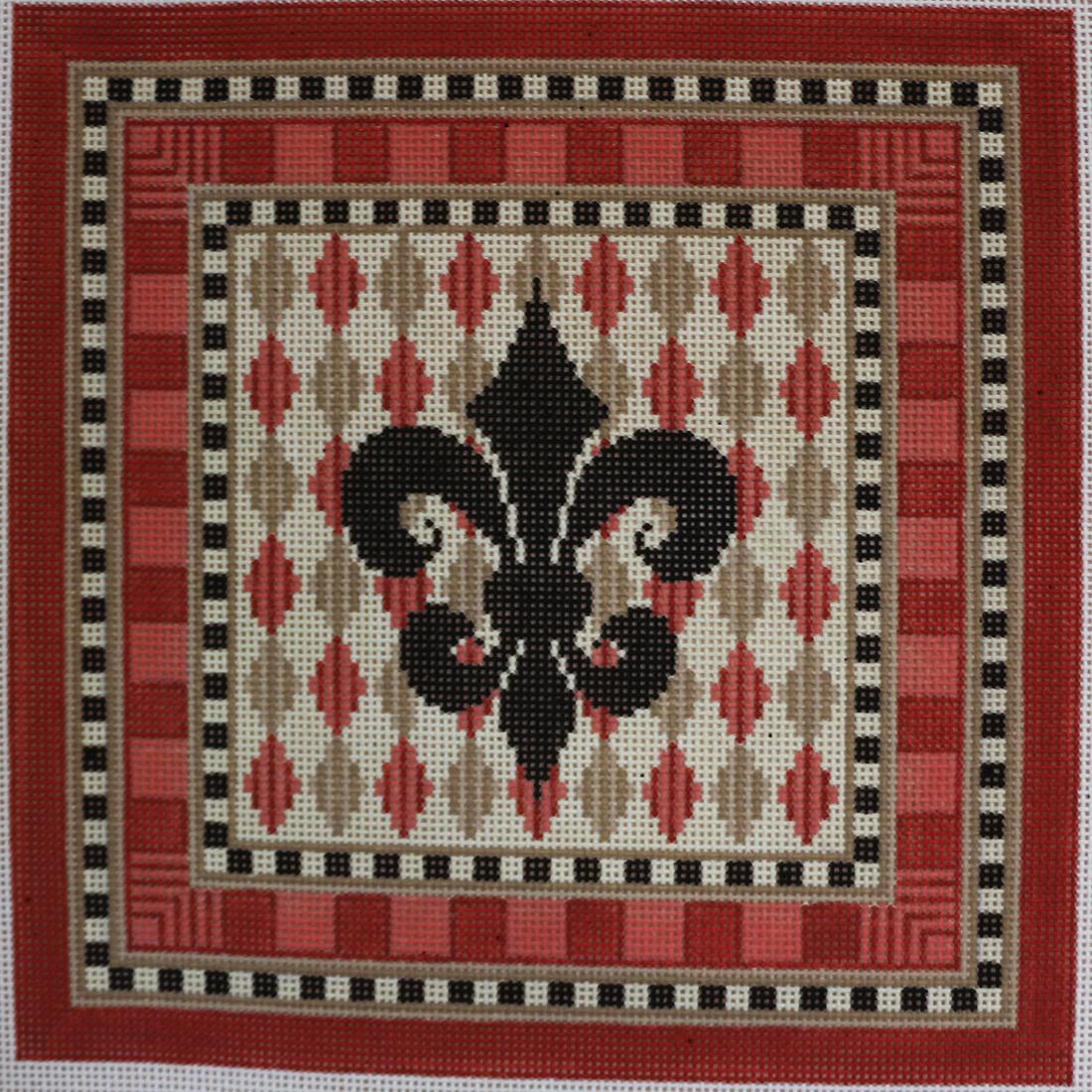 Fleur de Lis on Coral