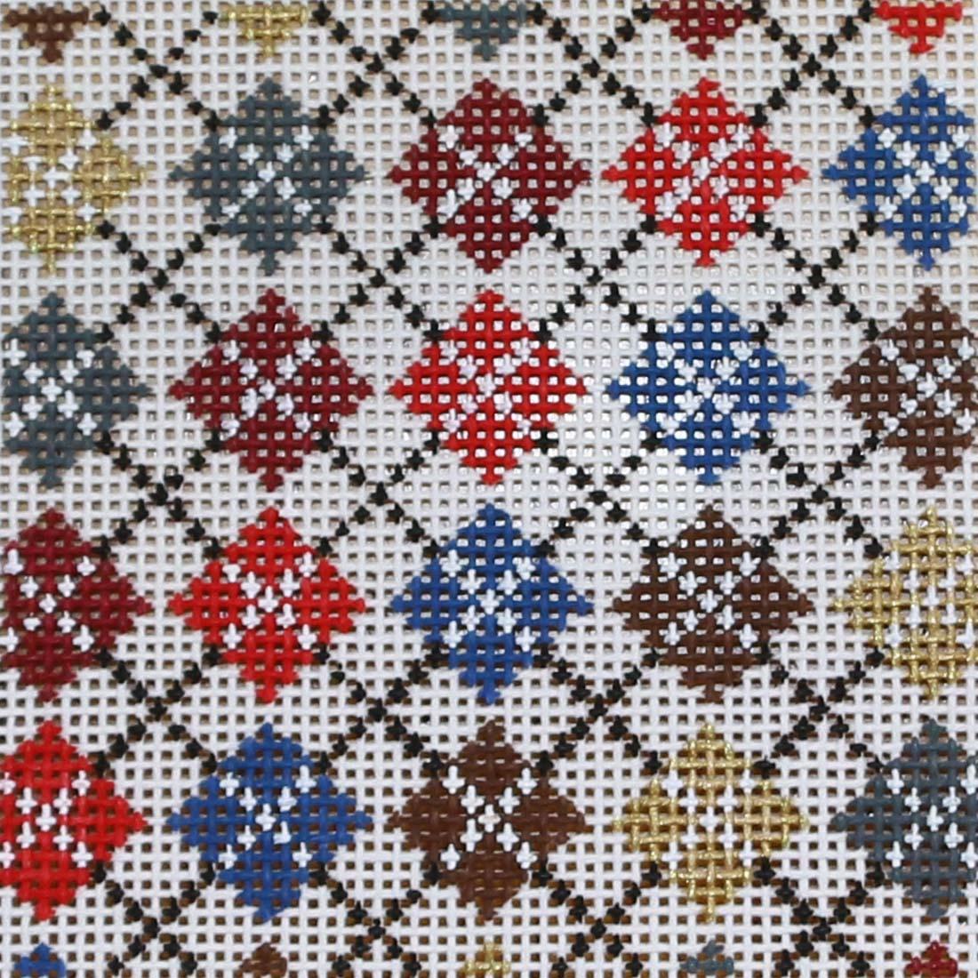 Gold & Burgundy Argyle