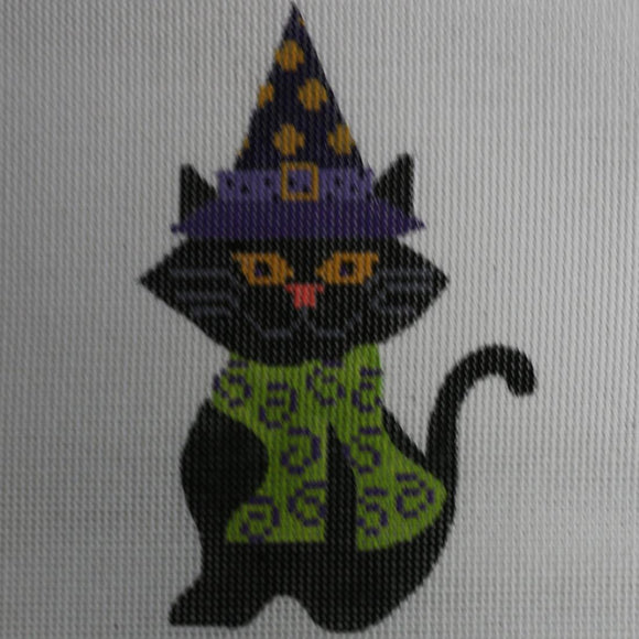 Black Cat w/ Witch Hat with stitch guide