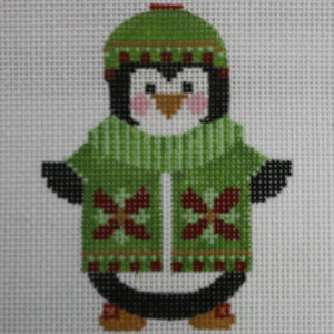 Penguin with Green Jacket with stitch guide