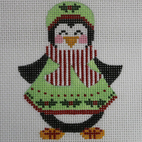 Penguin in Green Dress with stitch guide