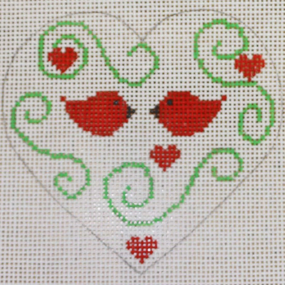 Heart w/ Red Birds with stitch guide