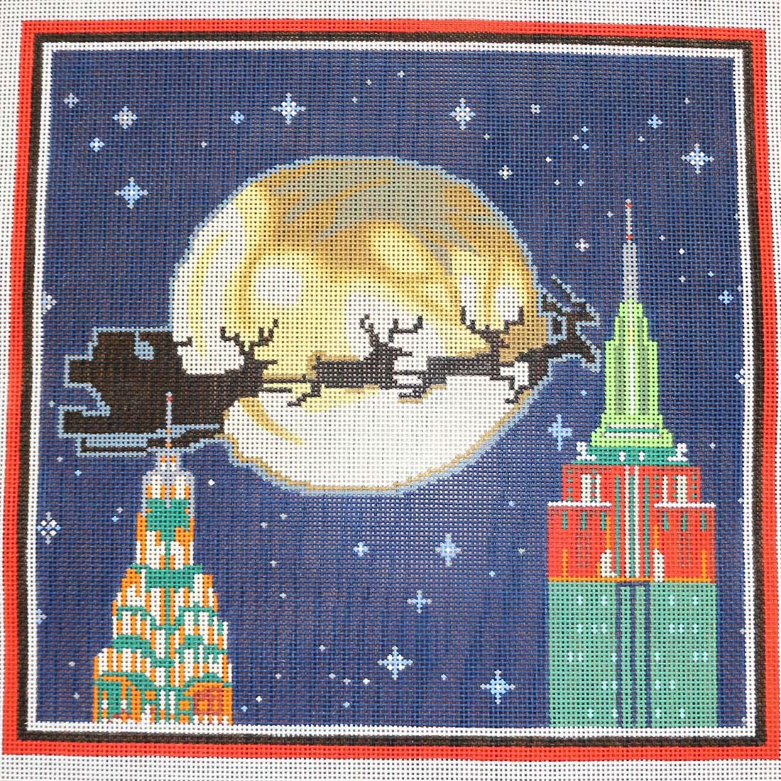 New York Moon with Santa