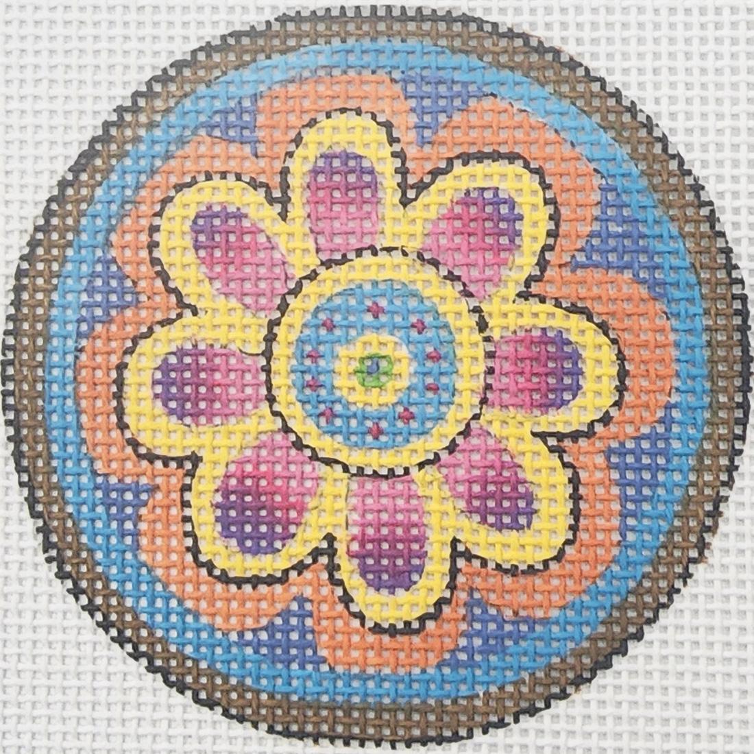 Pink/Orange Floral Round