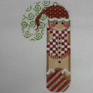 Boy Gingerbread Candy Cane with stitch guide