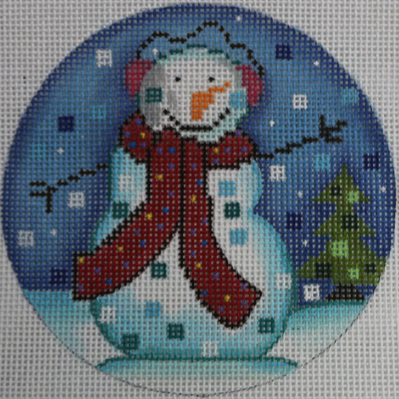 Snowman Pixel Round