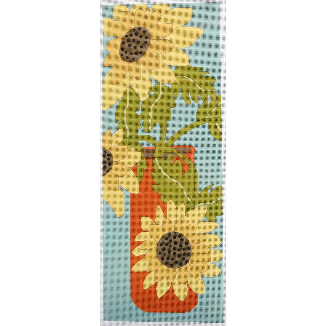 Sunflowers in Orange Jar