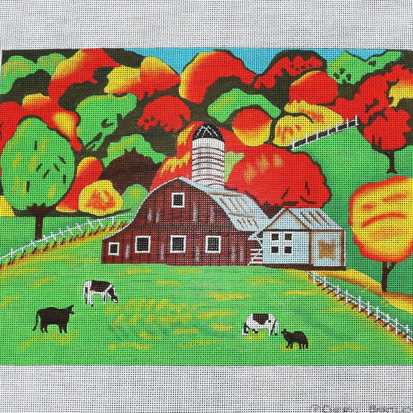 Barn w/ Trees & Cows