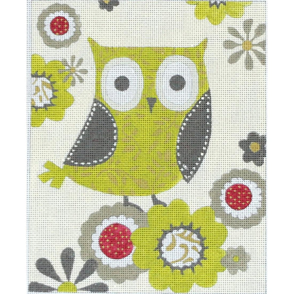 Green Owl w/ Flowers