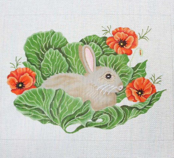 Bunny in Cabbage/Poppies