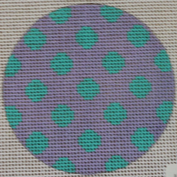 Purple w/ Teal Dots Round