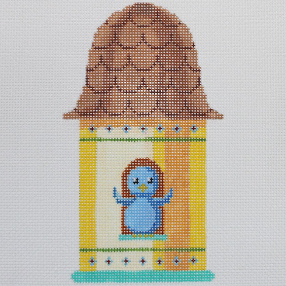 Yellow Birdhouse w/ Blue Bird
