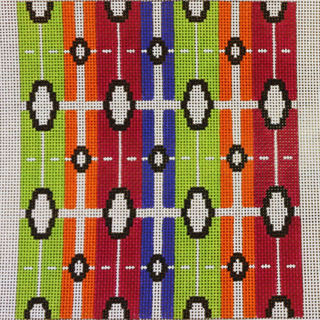 Lime/Orange/Pink/ Blue Stripes