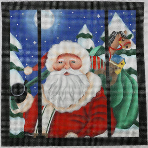 Santa in Window w/ Bag of Toys