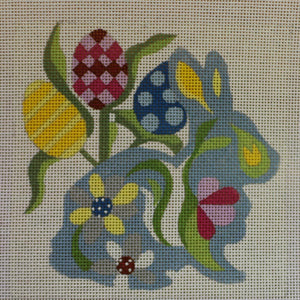 Bunny w/ Eggs & Flowers