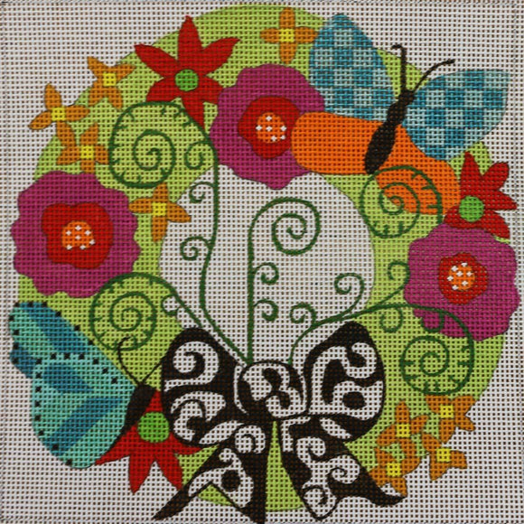 Butterfly Wreath with stitch guide