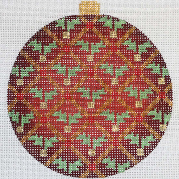 Red/Green Holly Ornament