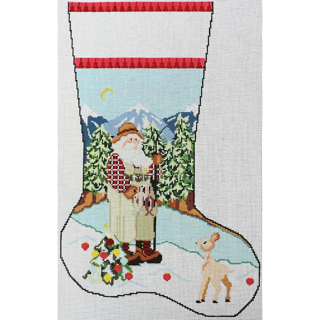 Fishing Santa Stocking