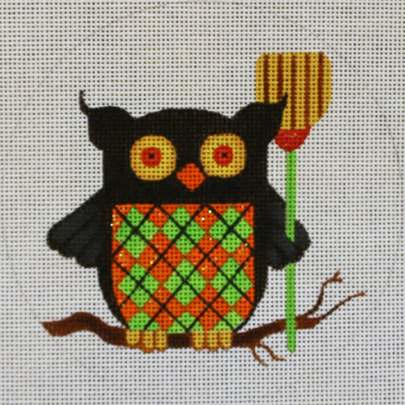 Plaid Owl w/ Broom Round