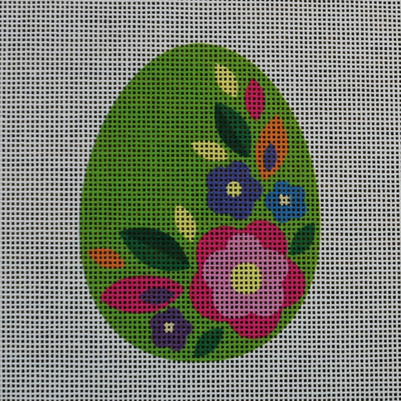 Green Floral Egg