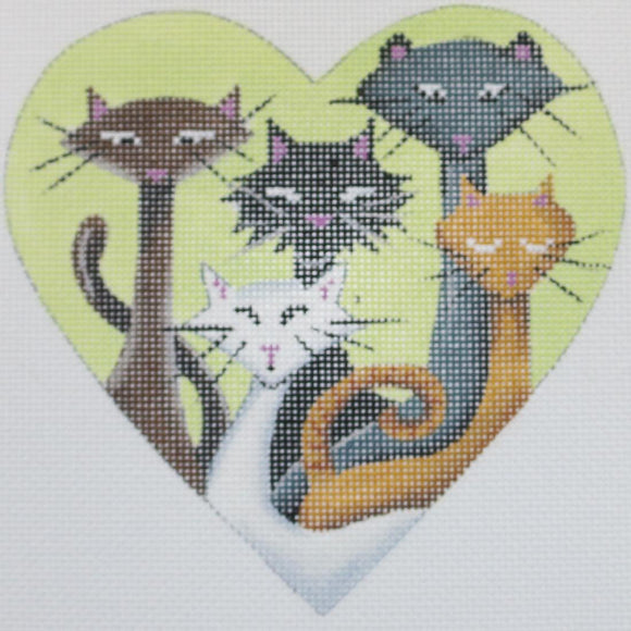 Cats on Green Heart