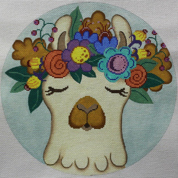 Llama with Flowers