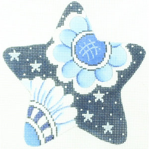 Blue/White Floral Star