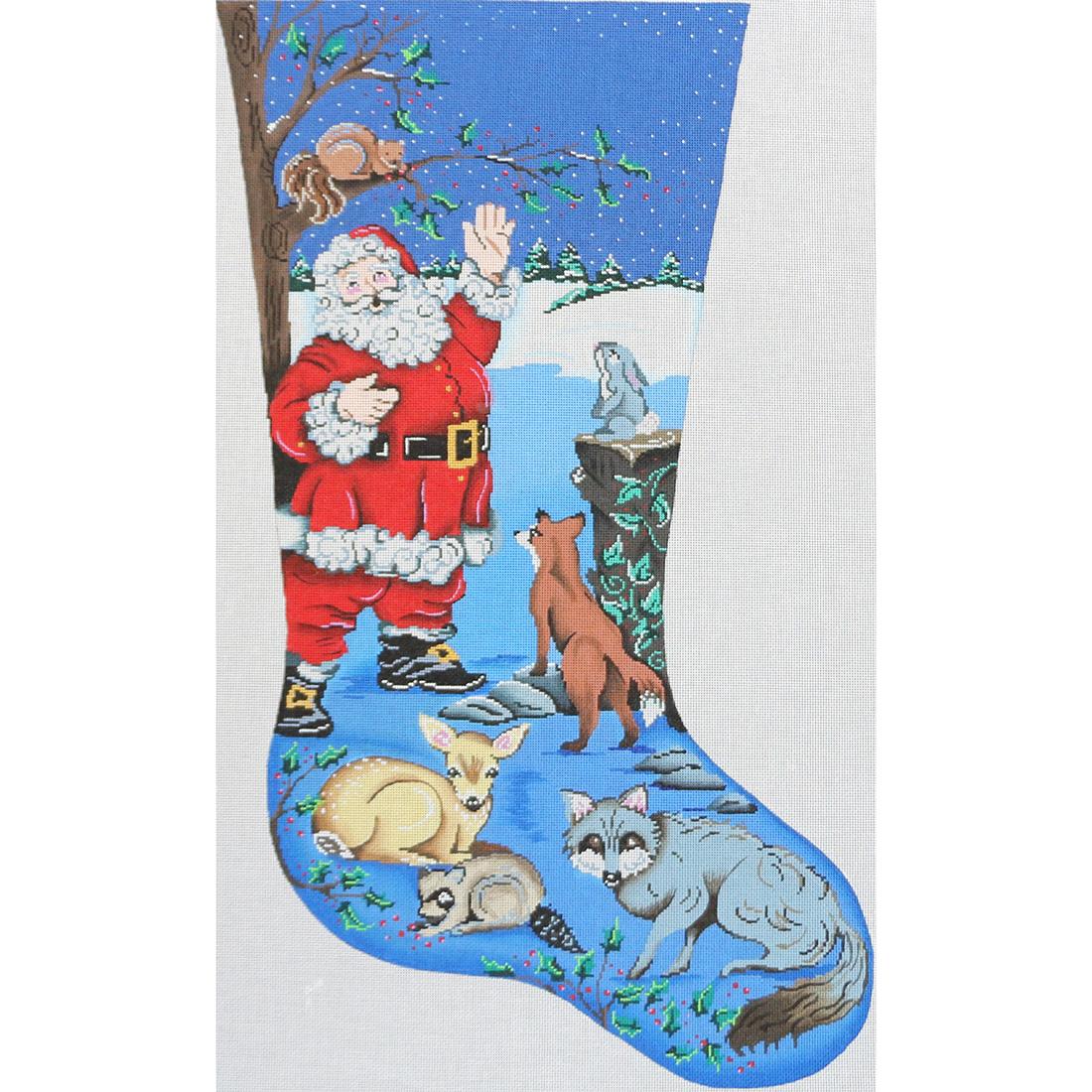 Santa with Woodland Animals