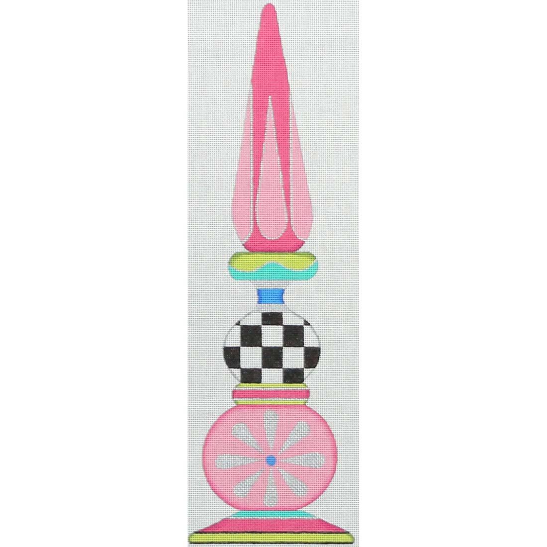 Pink/Green Finial 14.5"