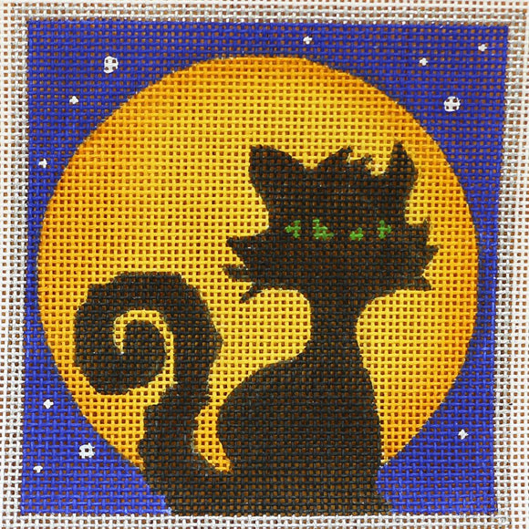 Cat in Moon Silhouette