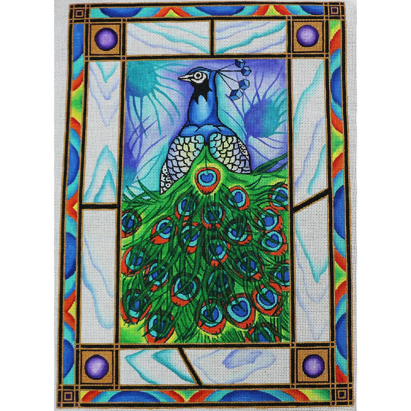 Peacock on Stained Glass