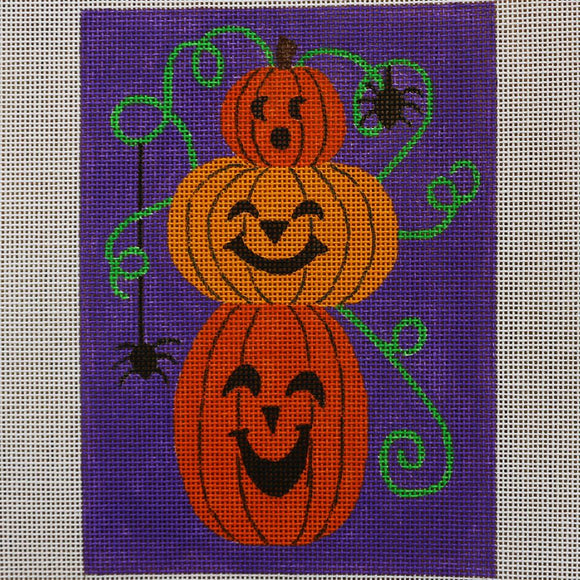 Pile O' Pumpkins on Purple with stitch guide